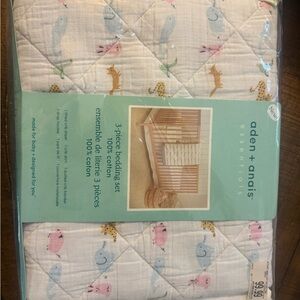 Aden + Anais White Quilted Bedding Quilt